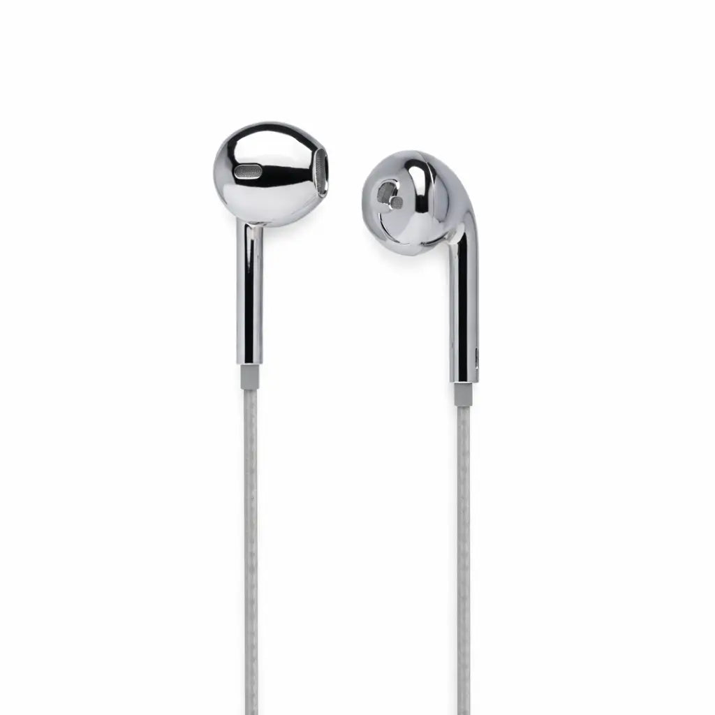 USB -C, Lightning - Limited Functional Wired Earbuds for Iphone Lightning – Chrome Gold Blue Silver Aesthetic Earphones Synth Archive Wearable Metallic Custom