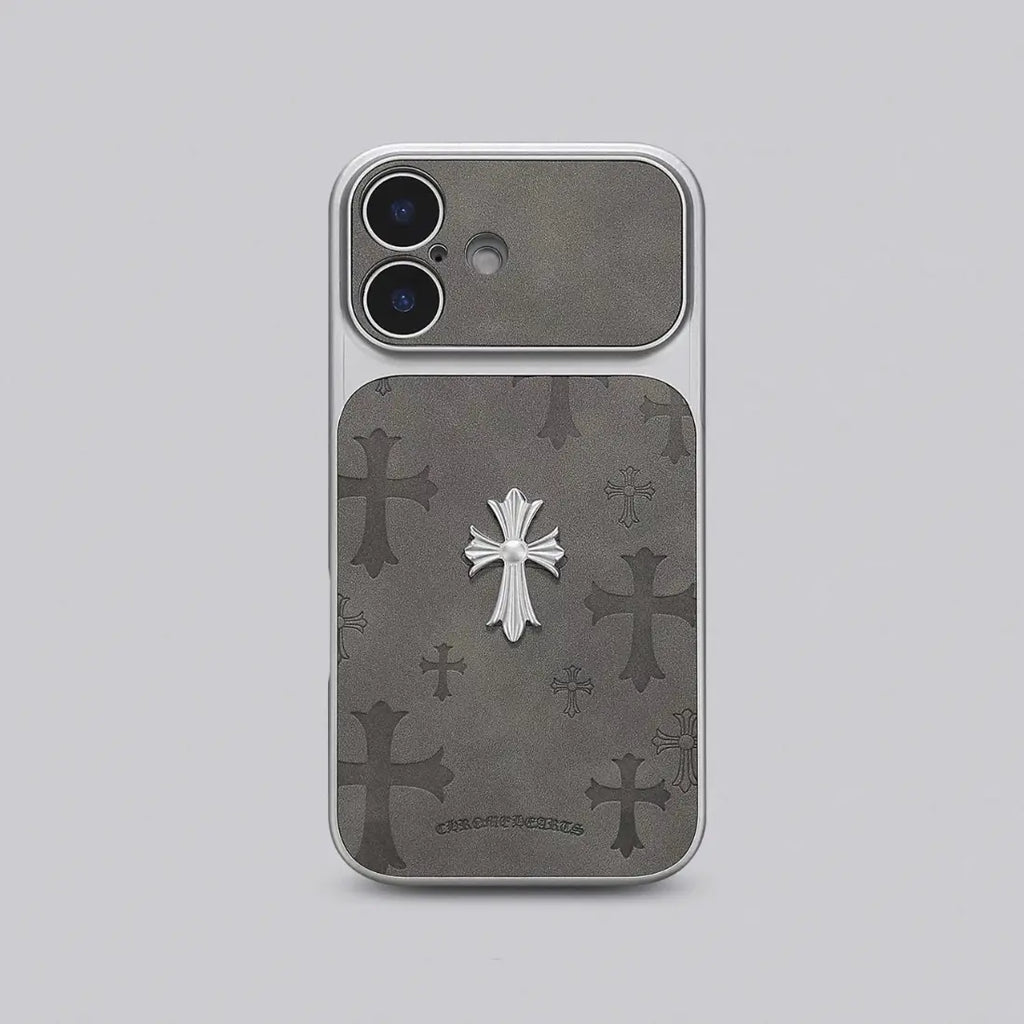 Premium Leather Cross-Pattern Phonecase Compatible with Iphone 17/16/15/14/13/Pro/Max ,3D Cross Vintage Phone Case | Shockproof Protective Cover Leather Material, and Drop Protection. Stylish and Suitable for Both Men and Women.Protective Case | Best Gift