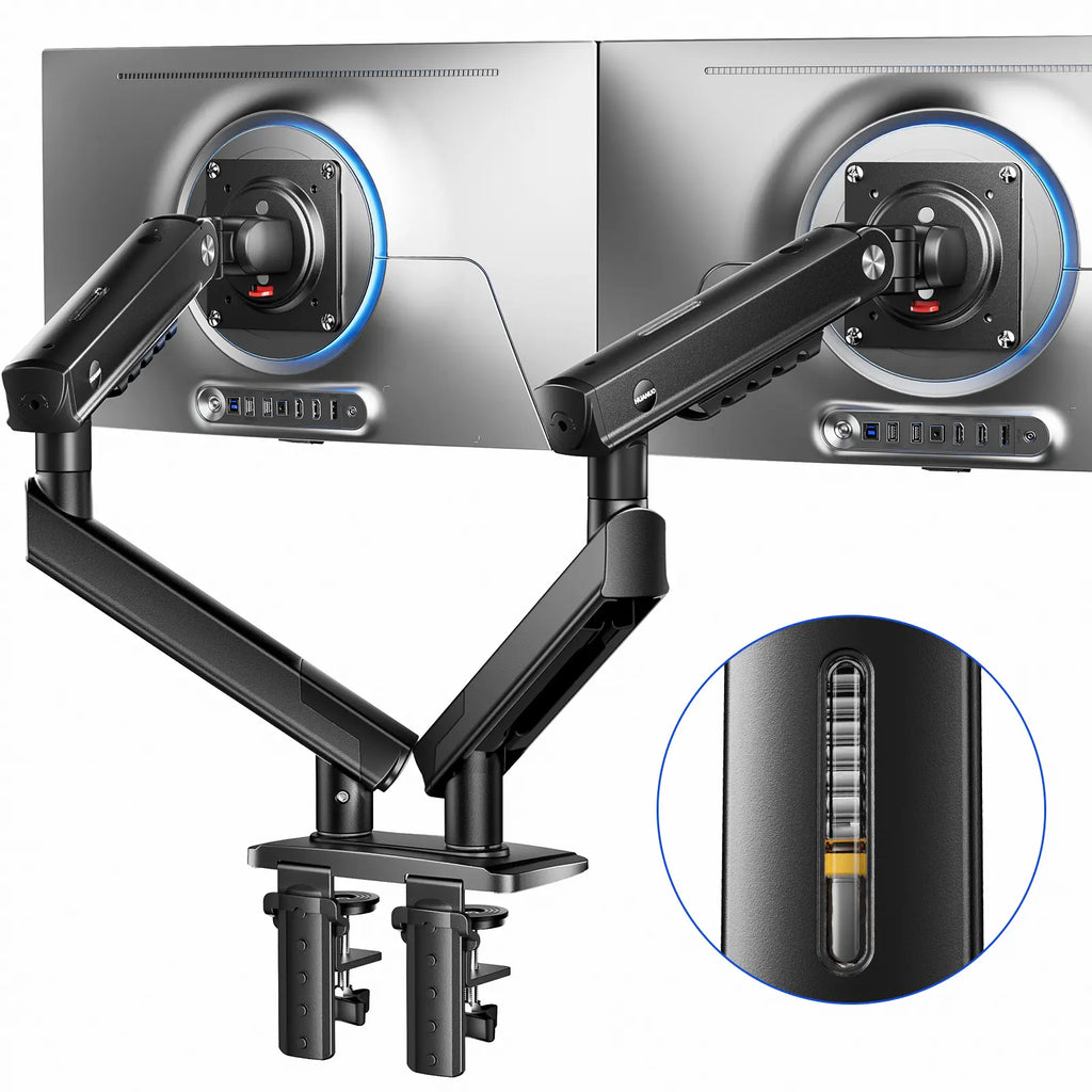 Flowlift Pro Monitor Arm – Dual & Single Screen Support (13-32”), Mechaspring Technology, Instamount, Locksteady, Precisionview – Smooth, Durable, Adjustable Setup for Gamers and Professionals"