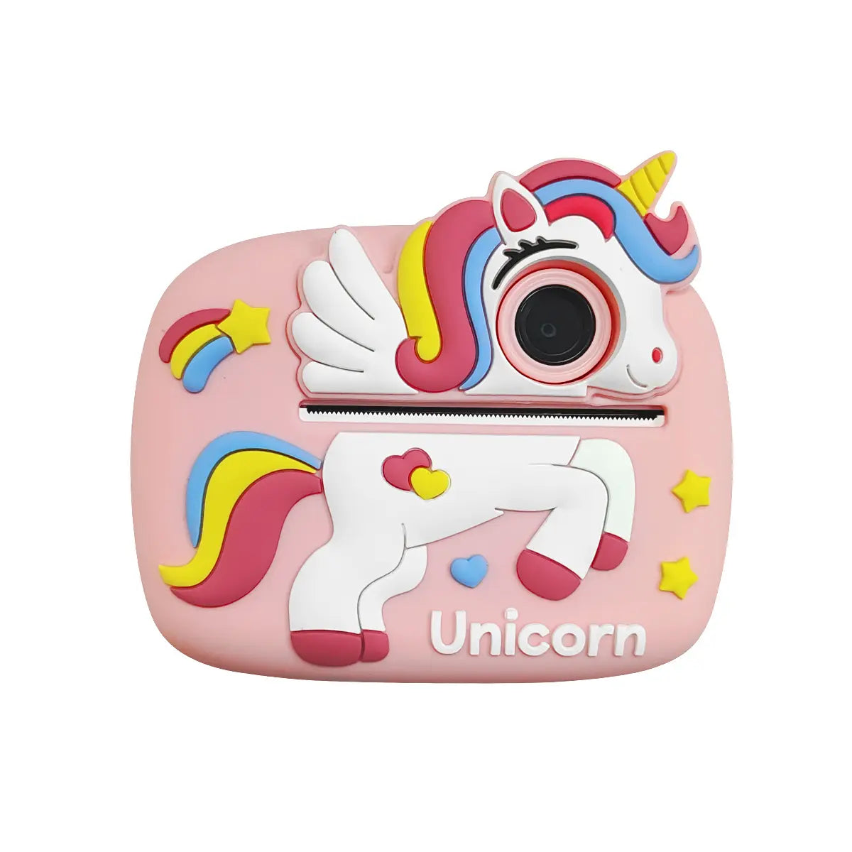 Kids' Rubber Digital Instant Camera for Ages 3-12, 1080P HD 24MP, 2.4-In Screen, TF Memory Card Expansion Support, Fun Sticker Printing with Print Paper, Mobile Recording Compatibility, USB Cable Included, Ideal Birthday/Christmas Gift
