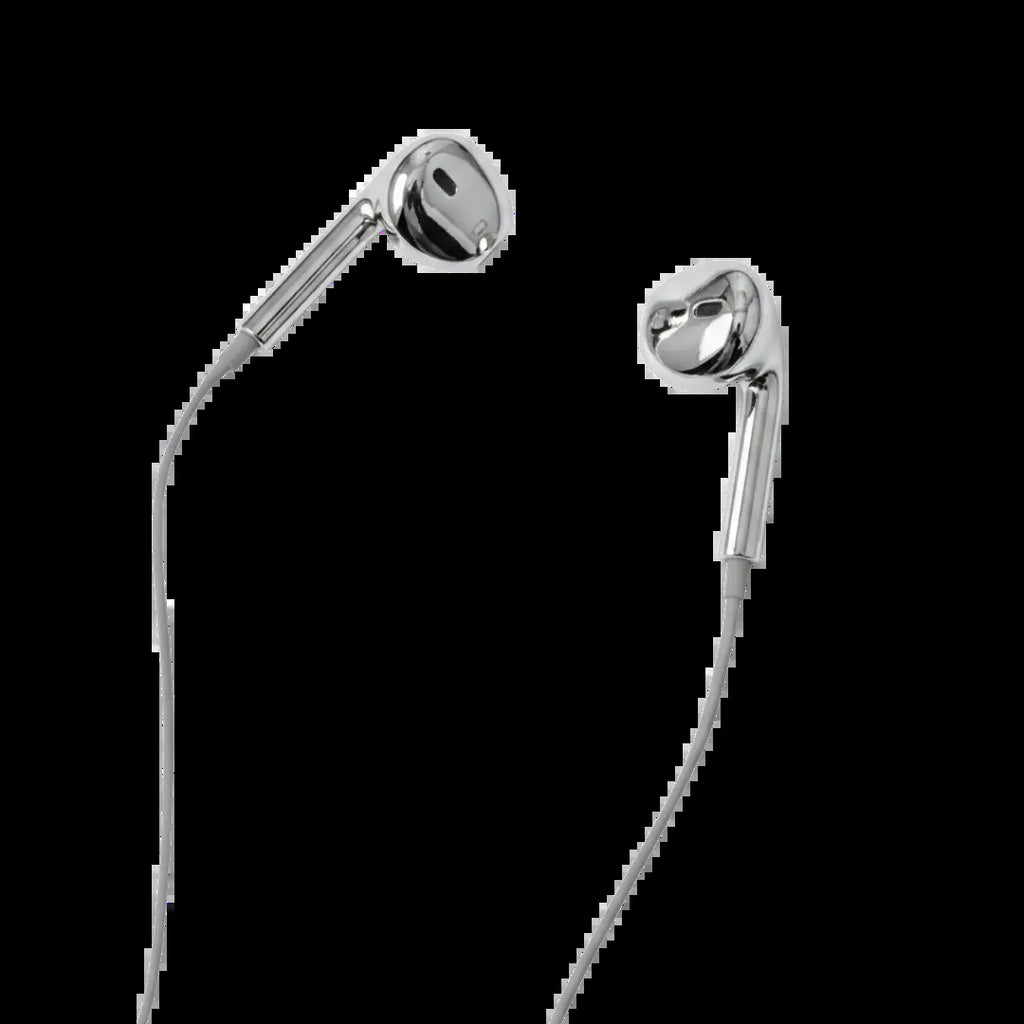 USB -C, Lightning - Limited Functional Wired Earbuds for Iphone Lightning – Chrome Gold Blue Silver Aesthetic Earphones Synth Archive Wearable Metallic Custom